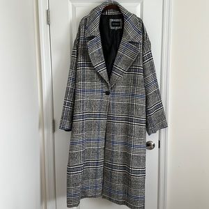Eloqii Wool Plaid Coat